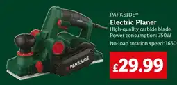 Lidl PARKSIDE Electric Planer offer