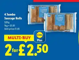 Lidl 4 Jumbo Sausage Rolls offer
