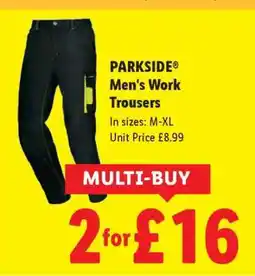 Lidl PARKSIDE Men's Work Trousers offer