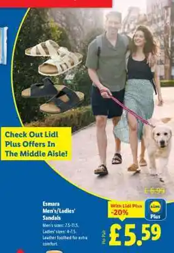 Lidl Esmara Men's/Ladies' Sandals offer