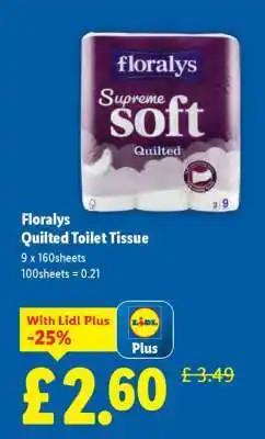 Lidl Florays Quilted Toilet Tissue offer