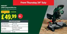 Lidl PARKSIDE 1500W Compound Mitre Saw offer