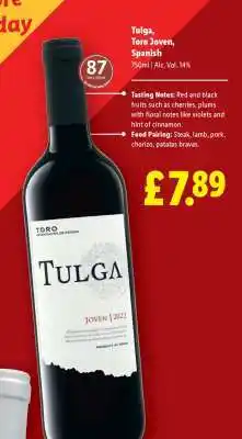 Lidl Tulga, Toro Joven, Spanish offer