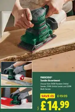 Lidl PARKSIDE Sander Assortment offer