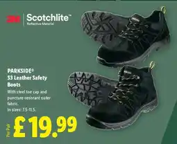 Lidl Parkside S3 Leather Safety Boots offer