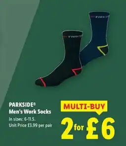 Lidl PARKSIDE Men's Work Socks offer