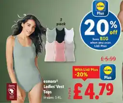 Lidl esmara Ladies' Vest Tops offer