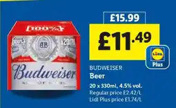 Lidl Budweiser Beer offer