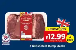 Lidl 4 British Beef Rump Steaks offer