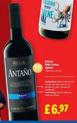 Lidl Antaño, Rioja Crianza, Spanish offer