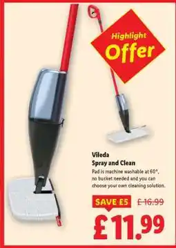 Lidl Vileda Spray and Clean offer