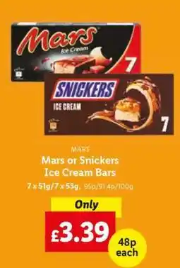 Lidl Mars or Snickers Ice Cream Bars offer