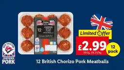 Lidl 12 British Chorizo Pork Meatballs offer