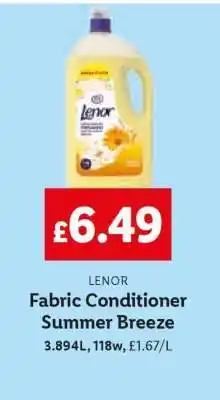 Lidl Lenor Fabric Conditioner Summer Breeze offer