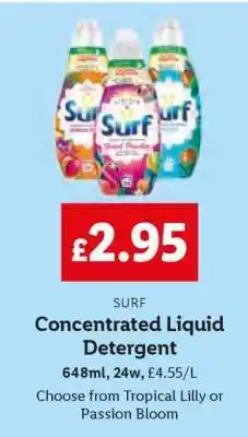 Lidl Surf Concentrated Liquid Detergent offer