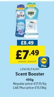 Lidl Lenor/Fairy Scent Booster offer