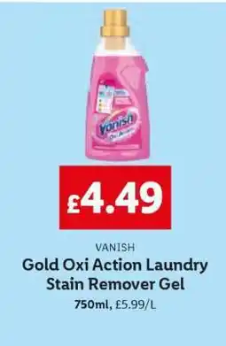 Lidl Vanish Gold Oxi Action Laundry Stain Remover Gel offer
