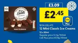 Lidl BON GELATI 12 Mini Classic Ice Creams offer