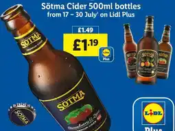 Lidl Sötma Cider 500ml bottles offer