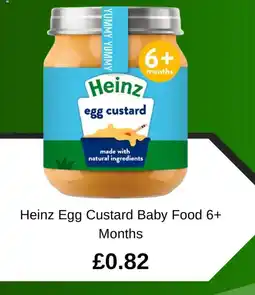 Asda Heinz Egg Custard Baby Food 6+ Months offer