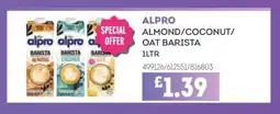 Bestway Alpro almond/coconut/ oat barista offer