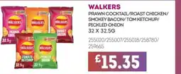 Bestway WALKERS Prawn cocktail/roast chicken/ smokey bacon/tom ketchup/ pickled onion offer
