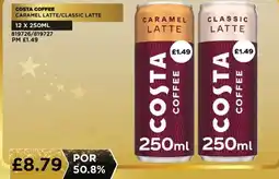 Bestway COSTA COFFEE Caramel latte/classic latte offer