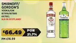 Bestway SMIRNOFF/ GORDON'S Vodka/gin offer