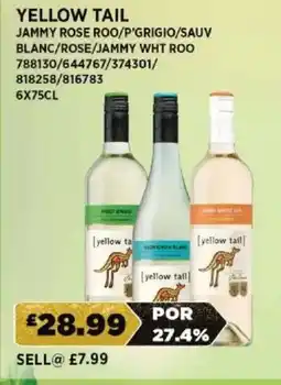 Bestway YELLOW TAIL Jammy rose roo/p'grigio/sauv blanc/rose/jammy wht roo offer