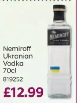 Bestway Nemiroff Ukranian Vodka offer
