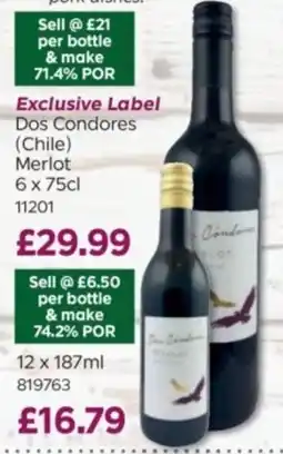 Bestway Dos Condores ( Chile ) Merlot offer