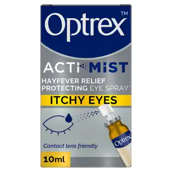 Asda Optrex Actimist Itchy Eyes Hayfever Relief Protecting Eye Spray 10ml offer