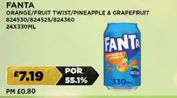 Bestway FANTA Orange/fruit twist/pineapple & grapefruit offer