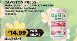 Bestway CAWSTON PRESS Sparkling - cloudy apple/rhubarb/ ginger beer/lemonade offer