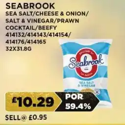 Bestway SEABROOK Sea salt/cheese & onion/ salt & vinegar/prawn cocktail/beefy offer