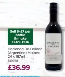 Bestway Hacienda De Calidad (Argentina) Malbec offer