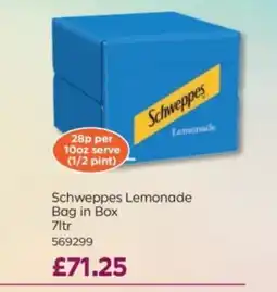 Bestway Schweppes Lemonade Bag in Box offer