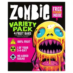 Tesco Zombie Variety Fruit Snack Bar Multipack 4x25g offer