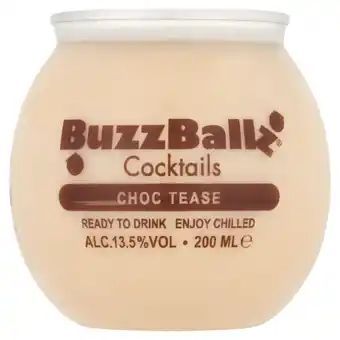 Asda BuzzBallz Choc Tease Cocktails 200ml offer