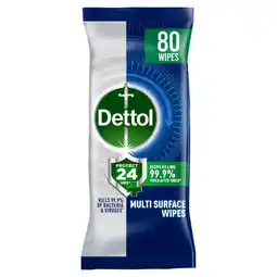 Asda Dettol 80 24 Hour Antibacterial Multi Surface Ocean Fresh Wipes offer