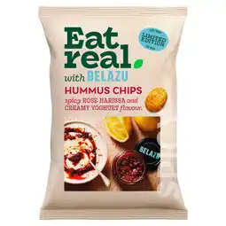 Tesco Eat Real Hummus Chips Rose Harissa & Natural Yogurt 110G offer