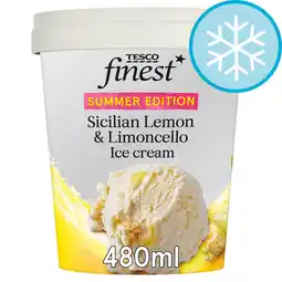 Tesco Tesco Finest Sicilian Lemon and Limoncello Ice Cream 480ml offer