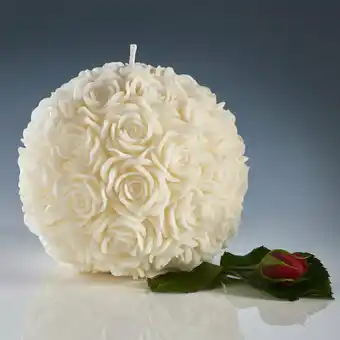 Costco Amelia Amour 21cm Rose Ball Unscented Candle with Mirror Plate in 3 Colours offer
