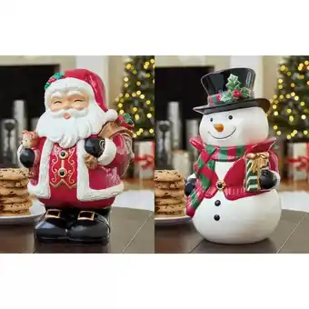 Costco 12 Inch (31cm) Santa or Snowman Cookie Jar Table Top Ornament offer