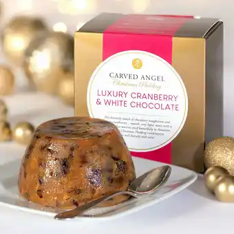 Costco The Carved Angel Luxury Cranberry & White Chocolate Christmas Pudding, 908g (Serves 8-9) offer