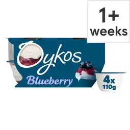 Tesco Oykos Blueberry Luxury Greek Style Yoghurt Dessert 4x110g offer