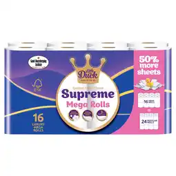 Tesco Little Duck Supreme Quilted Toilet Tissue 16 Mega Rolls offer