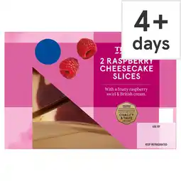 Tesco Tesco 2 Raspberry Cheesecake Slices 180g offer