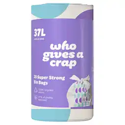 Tesco Who Gives A Crap Super Strong 20 Bin Bags 37L offer