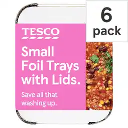Tesco Tesco Small Foil Trays with Lids 6 Pack offer